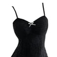 thumbnail image 5 of Huowey Vampire Gothic Dresses Halloween For Women Floral Lace Fancy Cosplay Party Gown Spaghetti Strap Elegant Halloween Dress,Black,M, 5 of 6