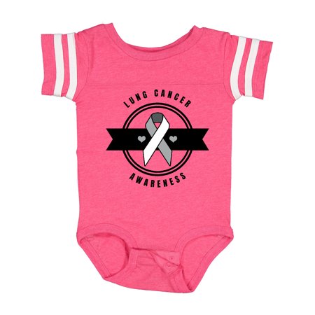 

Inktastic Lung Cancer Awareness with White Ribbon Banner and Hearts Gift Baby Boy or Baby Girl Bodysuit