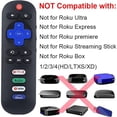 thumbnail image 3 of [2-Pack] Replacement Remote Control for Roku TV — Compatible with Roku TV Sets — Features Reverse Polarity Protection, 3 of 8
