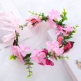 thumbnail image 2 of Bmisegm Headbands for Girls Boho Floral Summer Photo Headpiece for Kids Toddler Outdoor Hair Accessories for Girls 2-8Y Pink,One Size, 2 of 3