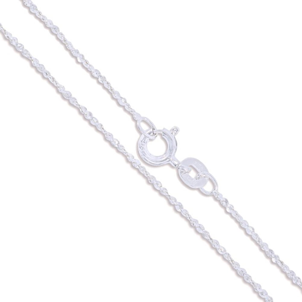 Sterling Silver Very Thin 1.2mm Italian Cable Chain Necklace 14-36
