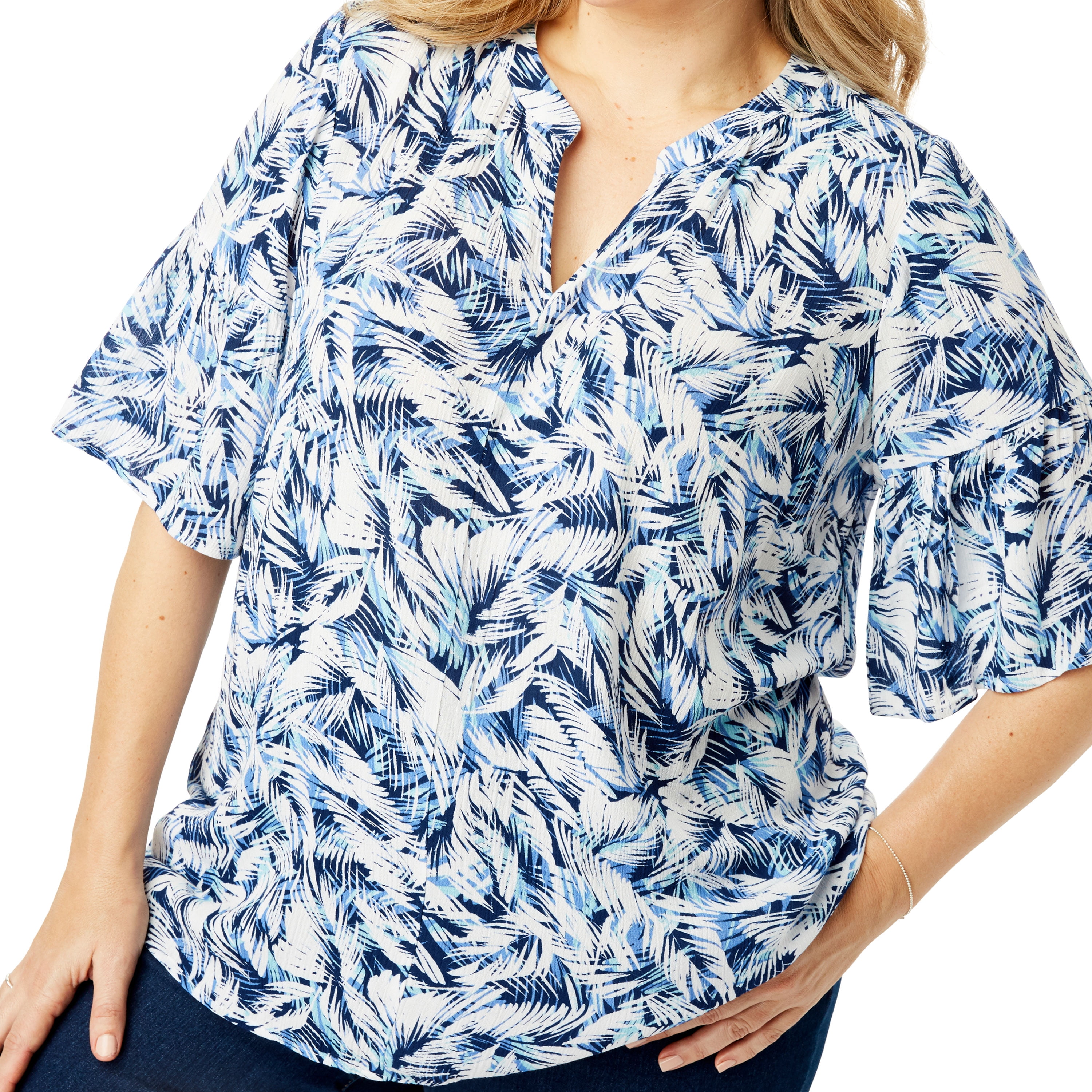 Woman Within Woman Within Women's Plus Size Gauze Bell Sleeve Blouse