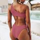 thumbnail image 5 of Sexy mujer moda Bikini sólido dos piezas estampado traje de baño traje de baño conjunto de ropa de playa Fridja  nalpqowj58648, 5 of 9