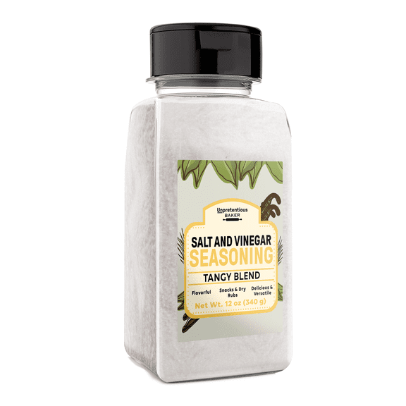 Unpretentious Salt and Vinegar Seasoning, 12 oz, Tangy & Strong Flavor, Chips & Dry Rubs, Seasoning Blend