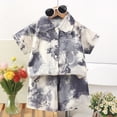 thumbnail image 2 of newwalpole Little & Big Boy's Button Down Hawaiian Shirts and Shorts Set Toddler Baby Boy Outfit Summer Clothing (Light Gray,18-24 Months), 2 of 7