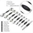 thumbnail image 4 of Juego de 16 Tazas y Cucharas Medidoras Magnéticas de Acero Inoxidable, 7 Tazas Resistentes, 8 Cucharas de Doble Cara con Nivelador Negro, 4 of 5