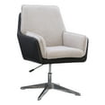 thumbnail image 2 of Linon Merle Accent Chair with Swivel, Black Faux Leather and Gray Sherpa, 2 of 9