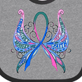 thumbnail image 4 of Inktastic Thyroid Cancer Awareness with Butterfly Ribbon Words Boys or Girls Baby Bib, 4 of 4