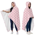 thumbnail image 2 of Wearable Blanket,Light Pink Butterfly Pattern Hooded Wearable Flannel Blanket for Adults & Teens with Buckle,Winter Poncho Shawl Wrap Cape,60"x80", 2 of 5