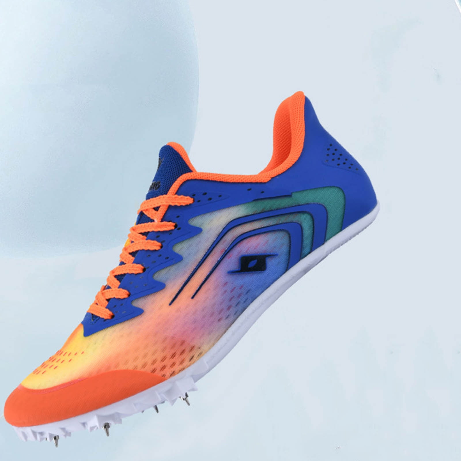 JIAHONG Track and Field Shoes for Boys Girls Mesh Spikes Athletics Racing Running Shoes Track Race Jumping Sprint Running Nail Spikes Shoes Boys Girls, Orange