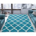 thumbnail image 1 of Ottomanson Shaggy Collection Jute Backing Moroccan Trellis Design Indoor Rug, 1 of 9