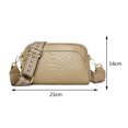 thumbnail image 2 of Bolsos Cruzados De Mujer Bolso bandolera de piel de vaca de primera capa con patrón de cocodrilo para el trabajo (caqui), 2 of 8