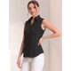 thumbnail image 4 of Camisa sin mangas para mujer Blusa casual con botones de un solo pecho Negro XS INSPIRE CHIC Blusa, 4 of 6