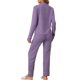thumbnail image 3 of INSPIRAR CHIC Conjunto de Pijamas para Mujeres de Manga Larga con Botones y Pantalones, Juego de Pijamas a Juego de Dos Piezas para Navidad, S Púrpura, 3 of 6