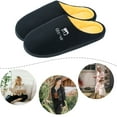 thumbnail image 6 of Memory Foam Waffle Slippers for Women and Men Soft Warm House Shoes Indoor/Outdoor Anti-skid Sole, BlackYellow 38/39, 6 of 7