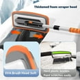 thumbnail image 6 of Extendable Snow Brush and Ice Scraper, All-in-One (27"-35.4") with 180° Pivoting Head & EVA Grip for Complete Windshield Cleanup (Orange), 6 of 13