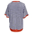 thumbnail image 6 of Conairie Womens Short Sleeve Shirts Casual Stripe Loose Crew Neck T Shirts Fashion Elegant Breathable Basic Work Tee Vacation Clothes Blue L, 6 of 6