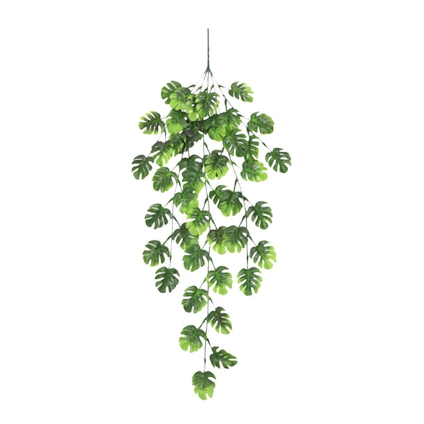 Rattan Cinco Tenedores Hoja De Tortuga Rattan Verde Colgante De Pared Decoración Para Fiestas Colgante