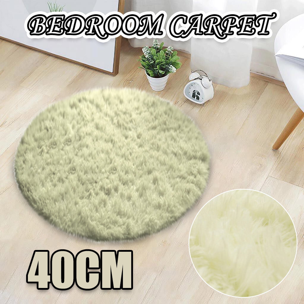Bedroom Reddish Orange Plant Pattern Waterproof Soft Floor Mat for Office Living Room Circle Coral Velvet Bathroom Rugs 24 x 24 Inch 