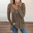 thumbnail image 4 of Autumn and winter collared solid color hollow sleeve ironed top for women, 4 of 5