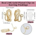 1 Box 20Pcs Earring Clips 24K Gold Plated Clipon Earrings NonPierced
