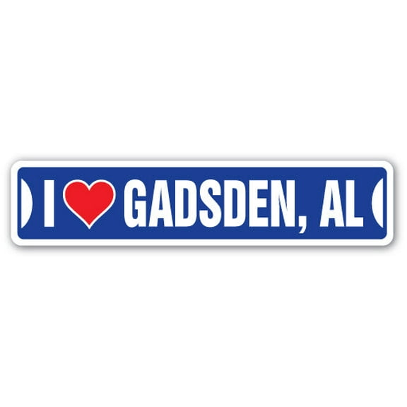 I LOVE GADSDEN ALABAMA Street Sign al city state us wall road décor gift