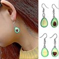 thumbnail image 3 of Pendientes colgantes con forma de corazón y aguacate para mujer, bisutería de San Valentín, regalo para mujer G------Código de producto 60132, 3 of 5