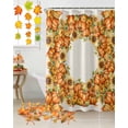 thumbnail image 2 of Fall Shower Curtain Sunflower Pumpkin Bathroom Curtains with Hooks, Waterproof Fabric Autumn Harvest Linen Thanksgiving Bath Shower Curtains Set for Bathroom Bathtubs Decor 36x72 Inch, 2 of 7