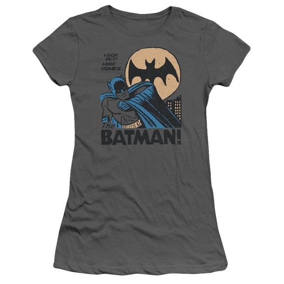 DC Comics Look Out S/S Junior Women's T-Shirt Sheer Charcoal