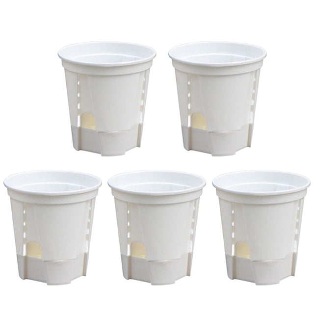 pot de Fleurs avec Fonction de drainage pour Intérieur et Extérieur (Transparent/blanc)