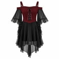 thumbnail image 3 of Witch Dress for Girls Halloween Vampire Butterfly Sleeve Mesh Gothic Outfits Halloween, 3 of 5