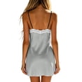 thumbnail image 6 of Frostluinai Women's Satin Chemise Nightgown Lace Trim Silk Slip Lingerie Dress V Neck Camisoles Sleep Dresses Nighties Sleepwear, 6 of 9