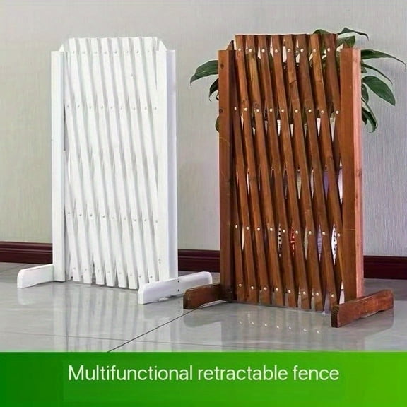 Retractable Garden Trellis Fence - Expandable Wood Privacy Screen for Gardens/Terraces - Indoor/Outdoor Use (Natural Wood, Festive Gift)
