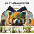 thumbnail image 4 of Uemuo Prairie Meditating Raccoon Pattern Women's Hoodie with Eye-catching Drawstrings- Casual Pullover Hoodie with Kangaroo Pocket, Stylish Hooded Sweatshirt-X-Large, 4 of 7