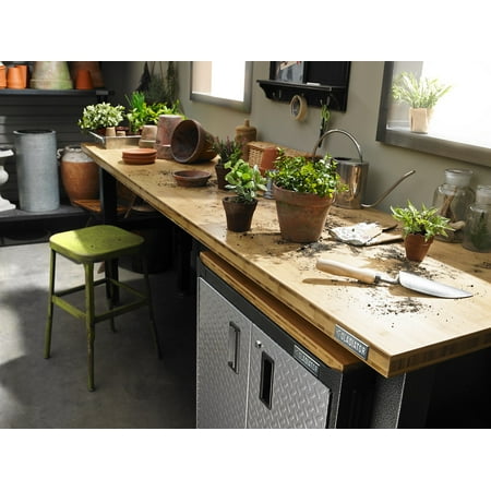 Gladiator - 8' Adjustable Height Hardwood Workbench - Hammered Granite