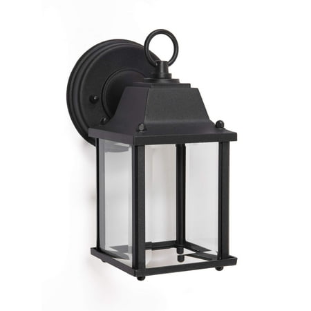 

CORAMDEO Outdoor LED Wall Sconce Light for Porch Patio Wet Location Built in LED gives 75W of light 800 Lumens 3K Durable Cast Aluminum w/Black Finish & Beveled Glass (CD-W004-830LED Single)
