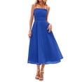 thumbnail image 1 of Vestido PRETTYGARDEN para mujer, de verano, con tirantes finos, midi, azul, 1 of 9