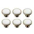 thumbnail image 2 of 6 pomos de cerámica para armarios de cocina, cajones y armarios. Porcelana blanca, 2 of 9