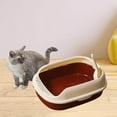thumbnail image 3 of Dalazy Cat Litter Box Kitten Toilet Pet Litter Tray Bedpan Cat Litter Container Coffee, 3 of 9