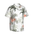 thumbnail image 3 of Xecao Vintage Palm Trees print Hawaiian shirt - a stylish short-sleeve button-down for men, perfect for casual beach and tropical outings., 3 of 9