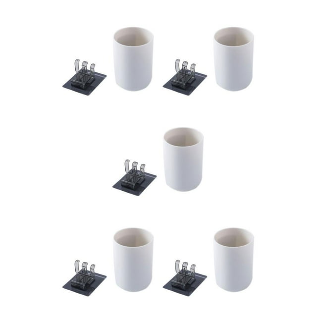 serony 2Pcs/set Wall-mounted Toothbrush Holder Organizer Toothbrush Holder Organizer Environment-friendly Environment-friendly Plastic Toothpaste Wash Cup Mug White 5Set