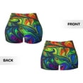 thumbnail image 5 of Kdxio Pride Rainbow Print Workout Shorts for Women Seamless Soft Smooth Gym Yoga Scrunch Active Shorts, 5 of 9