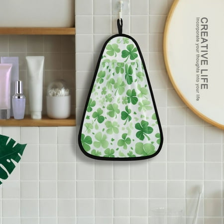 

Lucky Grass Full Hanging Towel Kitchen Hand Towel Bathroom Absorbent Towel Machine Washable Quick Dry Dishcloths