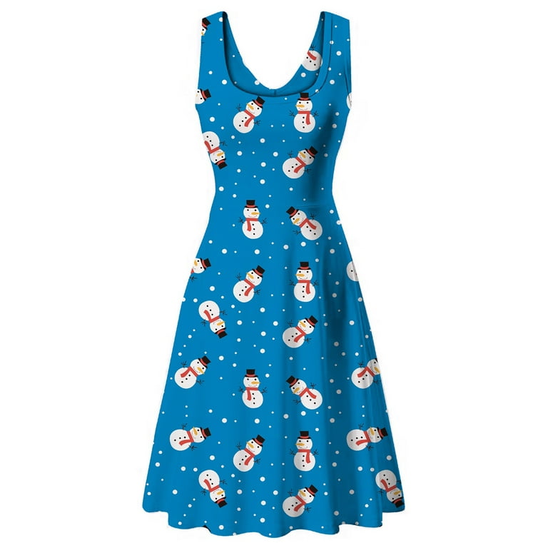 Haute Edition Women s Christmas Holiday Print Flared Skater Dress