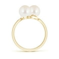 thumbnail image 2 of Angara Dual Freshwater Cultured Pearl Ring with Diamond Accents in 14K Yellow Gold for Women | June Birthstone Jewelry for Her, 2 of 7