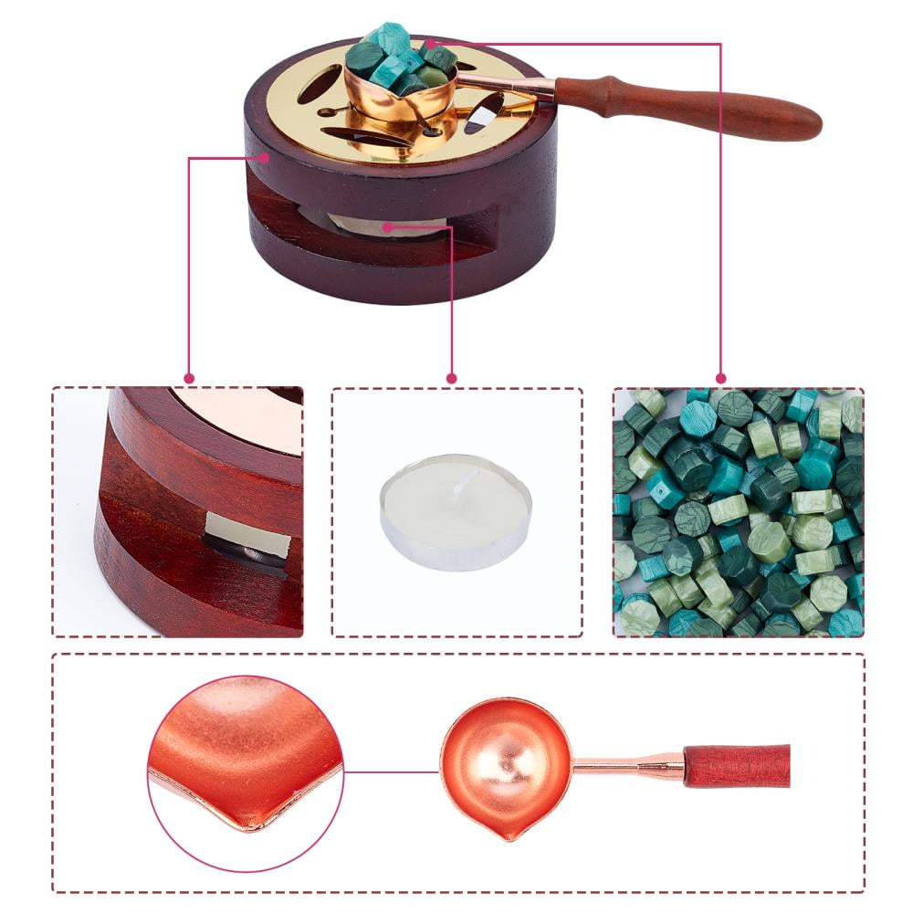 DIY Scrapbook Making Kits Including Sealing Wax Particles Vintage Seal Stamp & Wax Sticks Melting Spoon Paper Envelope Candle Mixed Color 9mm 2 colors 210pcs/color 420pcs