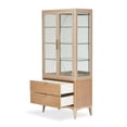 thumbnail image 5 of Michael Amini Malibu Crest Wood & Glass Display Cabinet - Chardonnay, 5 of 14