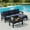 Black Frame + Grey Cushion, variant on SERWALL 5-Piece HDPE Outdoor Patio Sofa Set, Modular Sectional Conversation Furniture, Weather-Resistant Patio Sofa, Deck, Backyard & Poolside, Grey Frame with Grey Cushionss