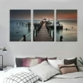 thumbnail image 3 of ONETECH - Long Pier Impassive Lake Clear Sky Wall Art Painting Pictures Print On Canvas City The Picture for Home Modern Decoration 12''x16''X3 Panels, 3 of 4