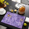 thumbnail image 3 of Vintage Purple Placemats Set of 4, Retro Botanical Abstract Art Placemats for Dining Table, Place Mats for Kitchen Tabletop, Waterproof Wipeable Dining Table Mats Set, 3 of 9